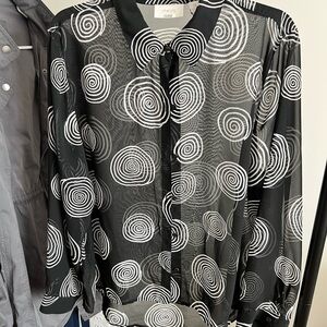 Chico's Monochrome Spiral Top size Chicos 3